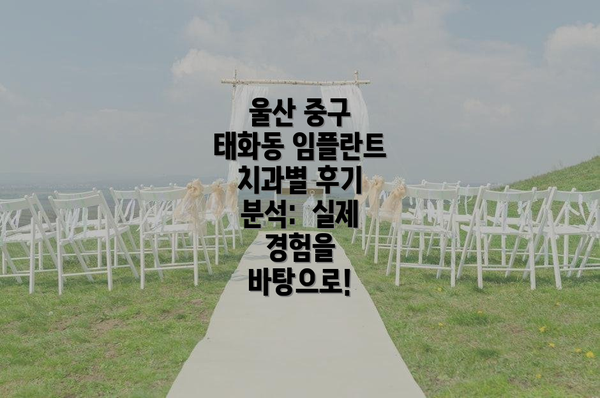 울산 중구 태화동 임플란트 치과별 후기 분석:  실제 경험을 바탕으로!