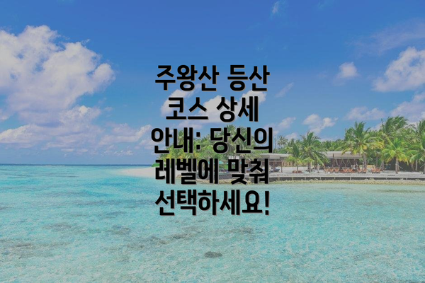 주왕산 등산 코스 상세 안내: 당신의 레벨에 맞춰 선택하세요!