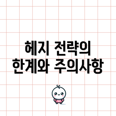 헤지 전략의 한계와 주의사항