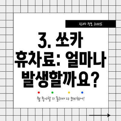 3. 쏘카 휴차료: 얼마나 발생할까요?