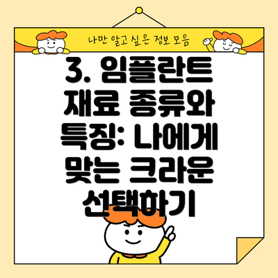 3. 임플란트 재료 종류와 특징: 나에게 맞는 크라운 선택하기