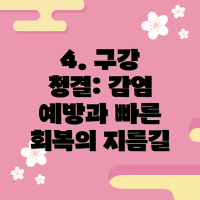 4. 구강 청결: 감염 예방과 빠른 회복의 지름길