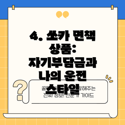 4. 쏘카 면책 상품: 자기부담금과 나의 운전 스타일