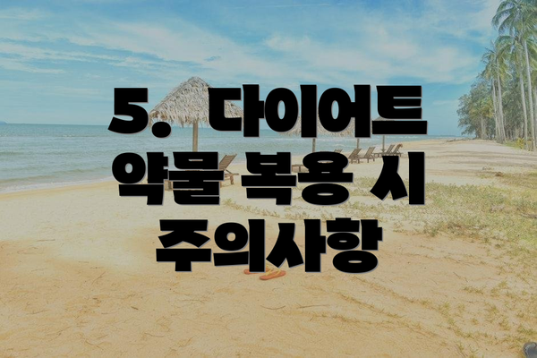 5.  다이어트 약물 복용 시 주의사항