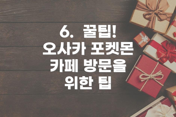 6.  꿀팁! 오사카 포켓몬 카페 방문을 위한 팁