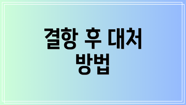 결항 후 대처 방법