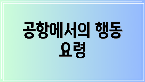 공항에서의 행동 요령