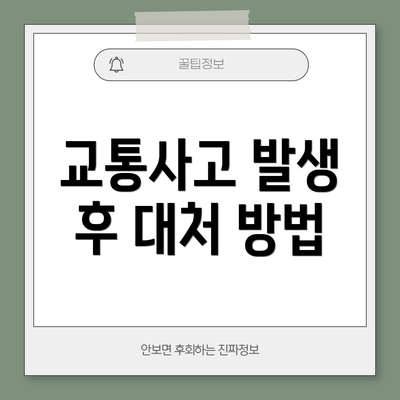 교통사고 발생 후 대처 방법