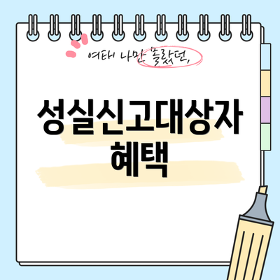 성실신고대상자 혜택