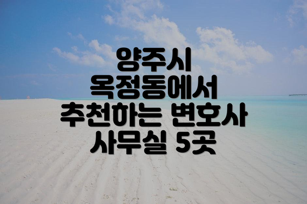 양주시 옥정동에서 추천하는 변호사 사무실 5곳