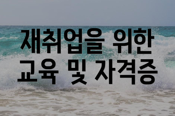 재취업을 위한 교육 및 자격증