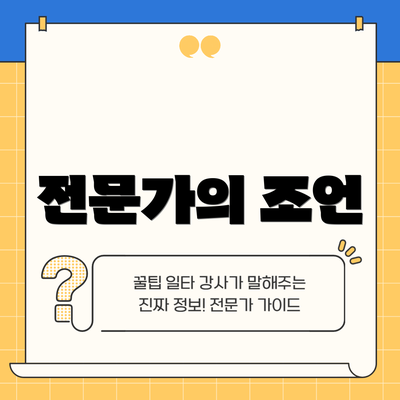 전문가의 조언