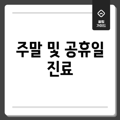 주말 및 공휴일 진료