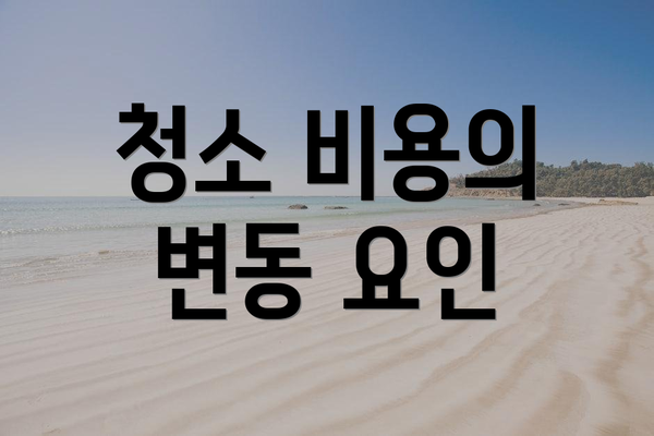 청소 비용의 변동 요인