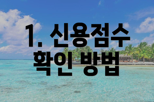 1. 신용점수 확인 방법