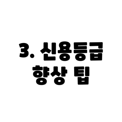 3. 신용등급 향상 팁