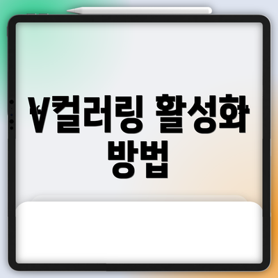 V컬러링 활성화 방법
