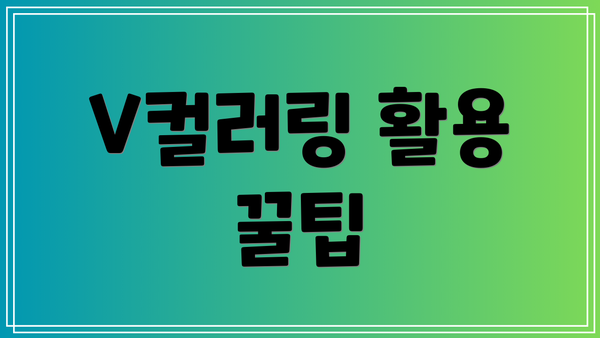 V컬러링 활용 꿀팁