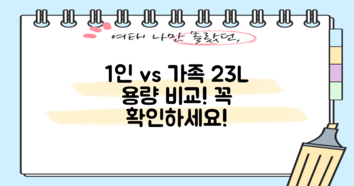 23L 용량, 1인 vs 가족 비교