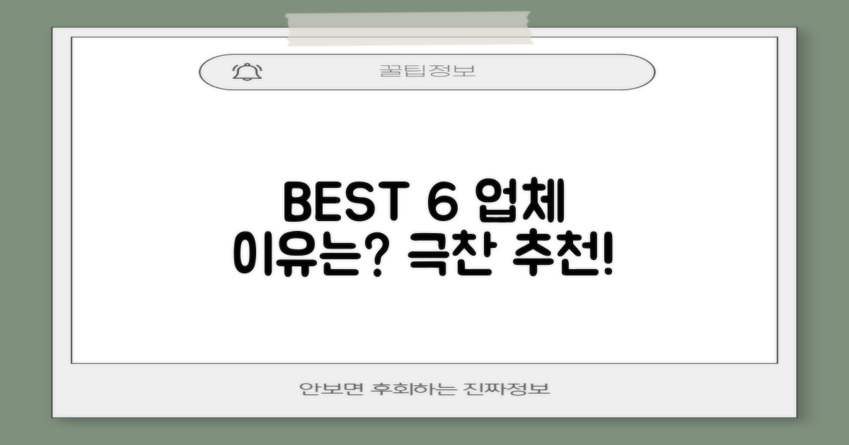 BEST 6, 왜 이 업체들을 추천할까?