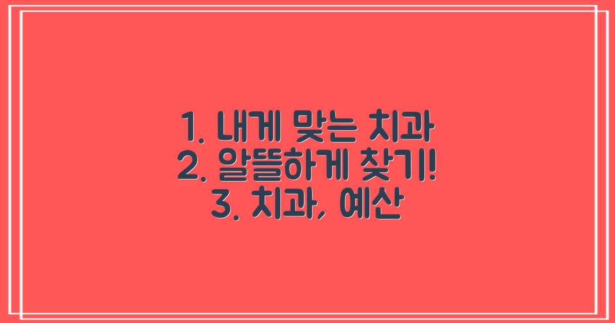당신에게 딱 맞는 치과, 예산에서 찾기!