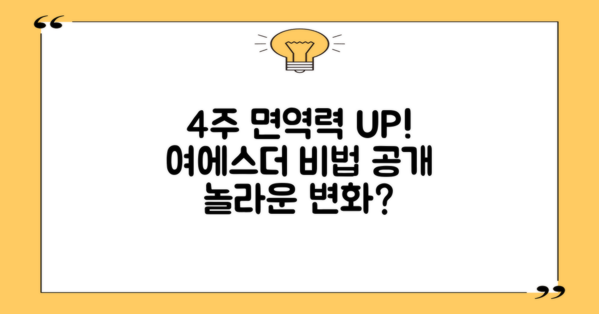 4주간 체감 효과: 여에스더 제품으로 면역력 강화하는 비법, 어떻게 다를까?
