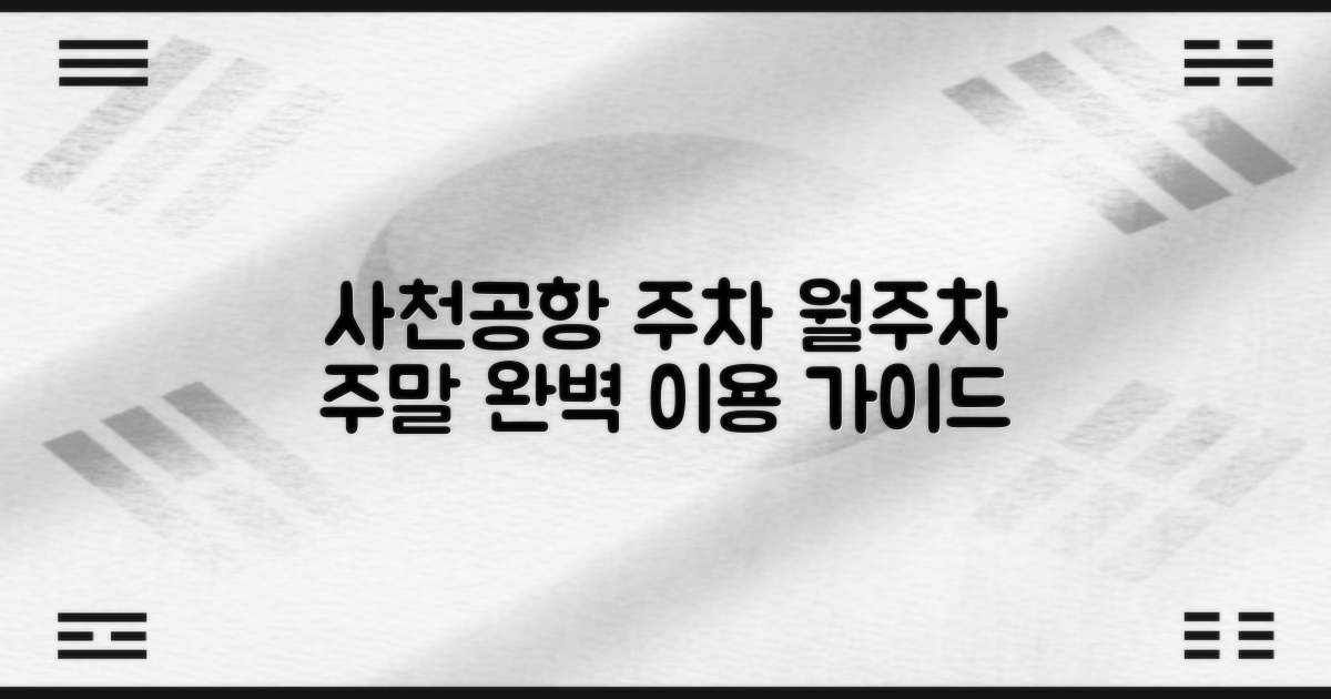사천공항 여객주차장, 월주차 및 주말 이용 완벽 가이드