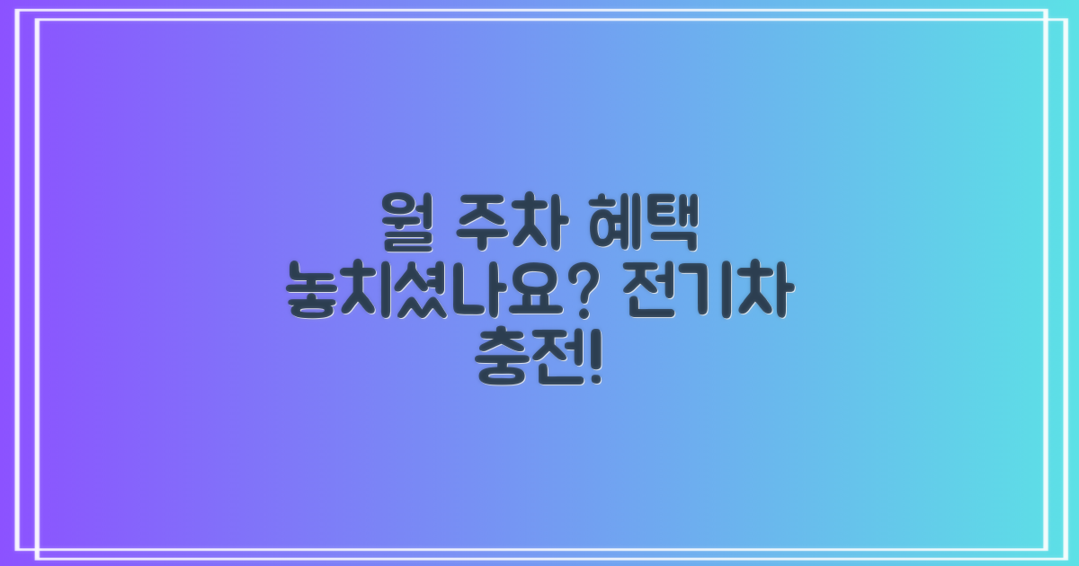 공영주차장 전기차 충전, 월 주차 혜택 놓치셨나요?