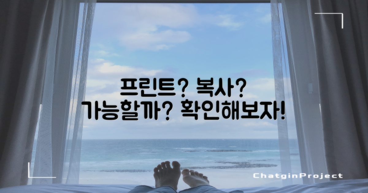 프린트, 복사 가능할까?